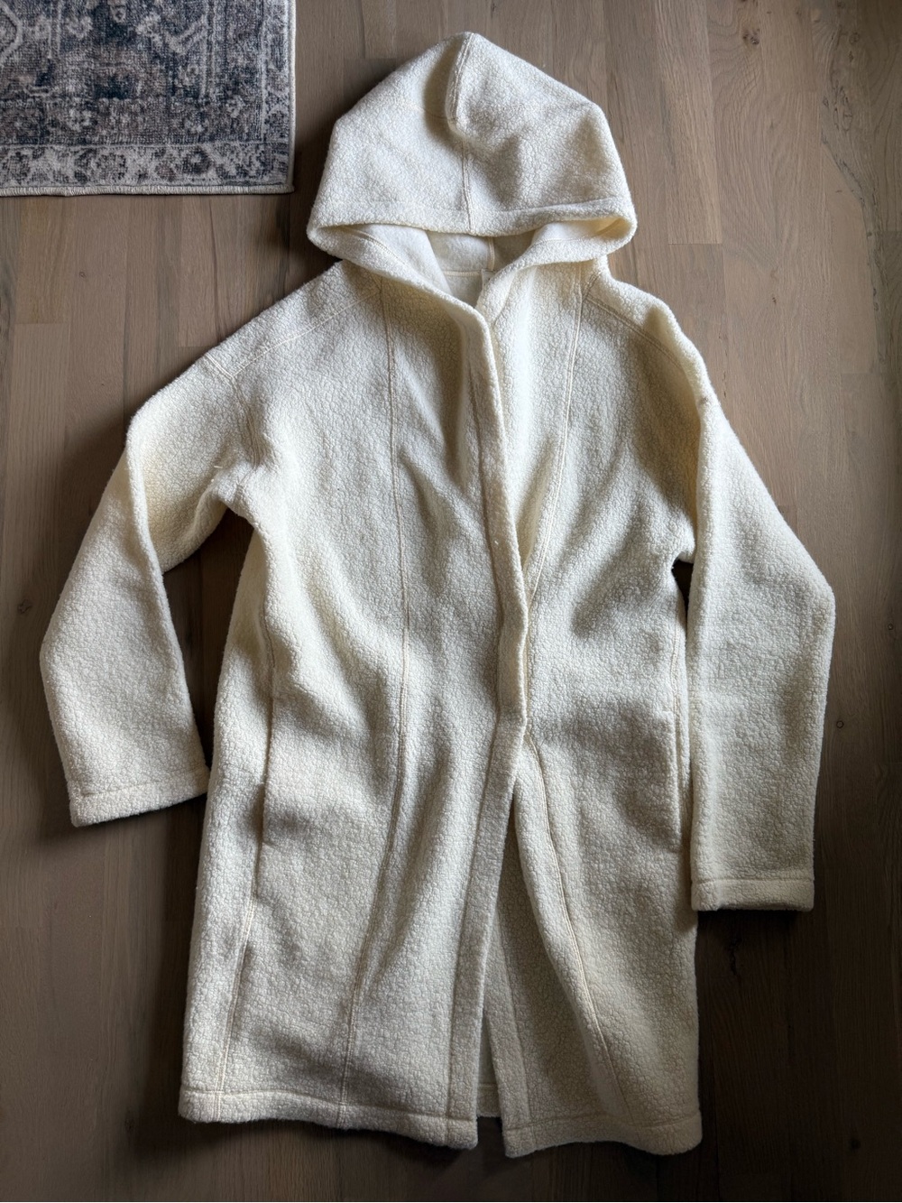 Lululemon Women's Cream Hooded Fleece Coat